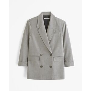 Abercrombie & Fitch Black Plaid Double-Breasted Slouchy Blazer Size Small NWT